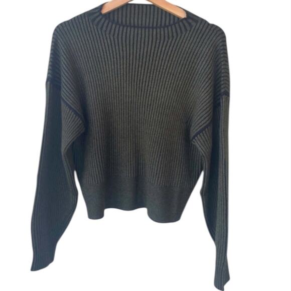 Varley Grant Knit Green Ribbed Sweater Sz M - Picture 1 of 4